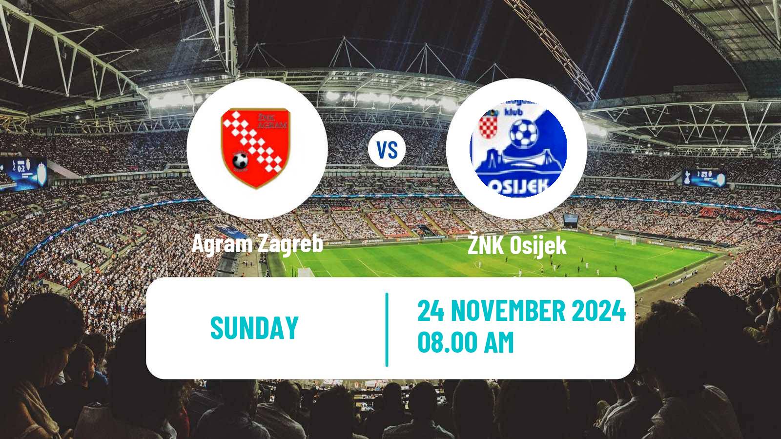 Soccer Croatian 1 HNL Women Agram Zagreb - Osijek