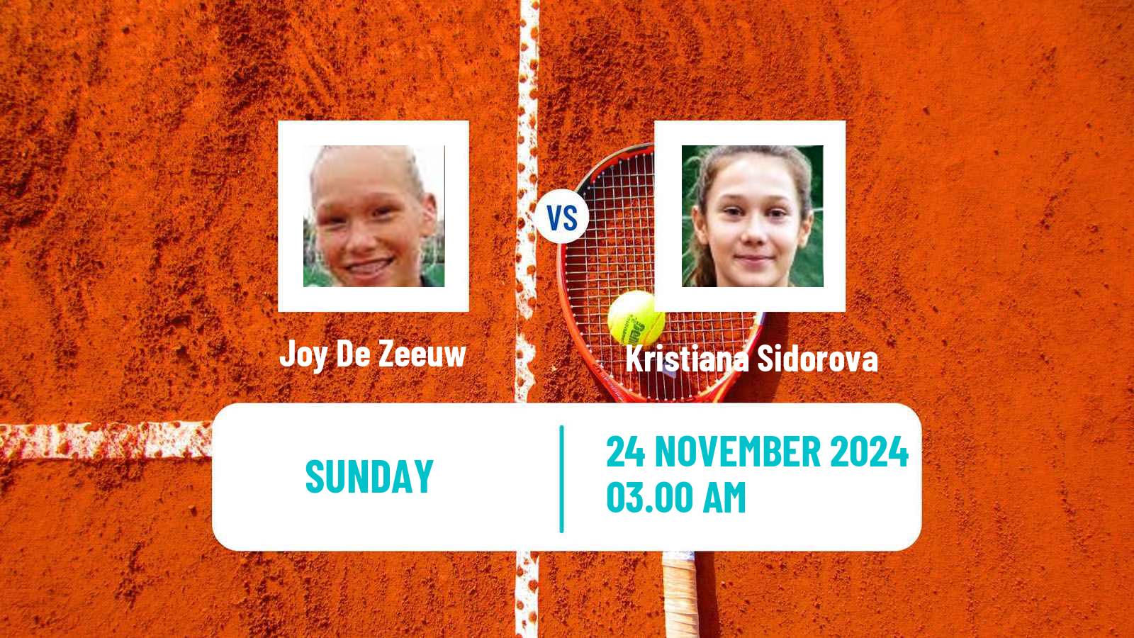 Tennis ITF W15 Sharm Elsheikh 19 Women Joy De Zeeuw - Kristiana Sidorova