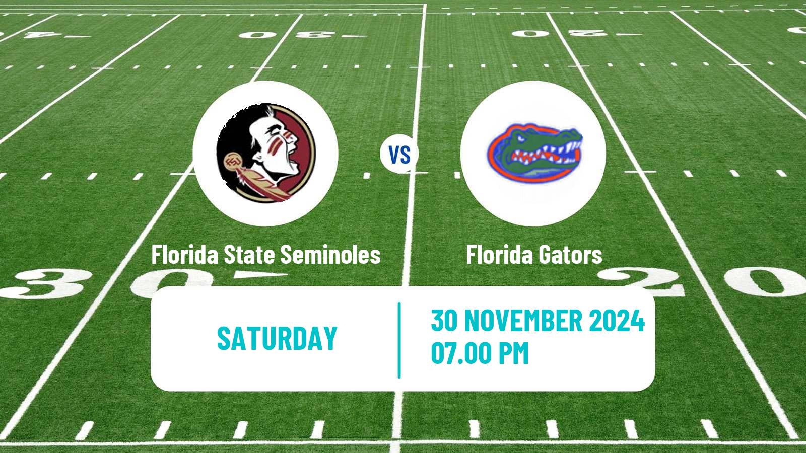 American football NCAA College Football Florida State Seminoles - Florida Gators