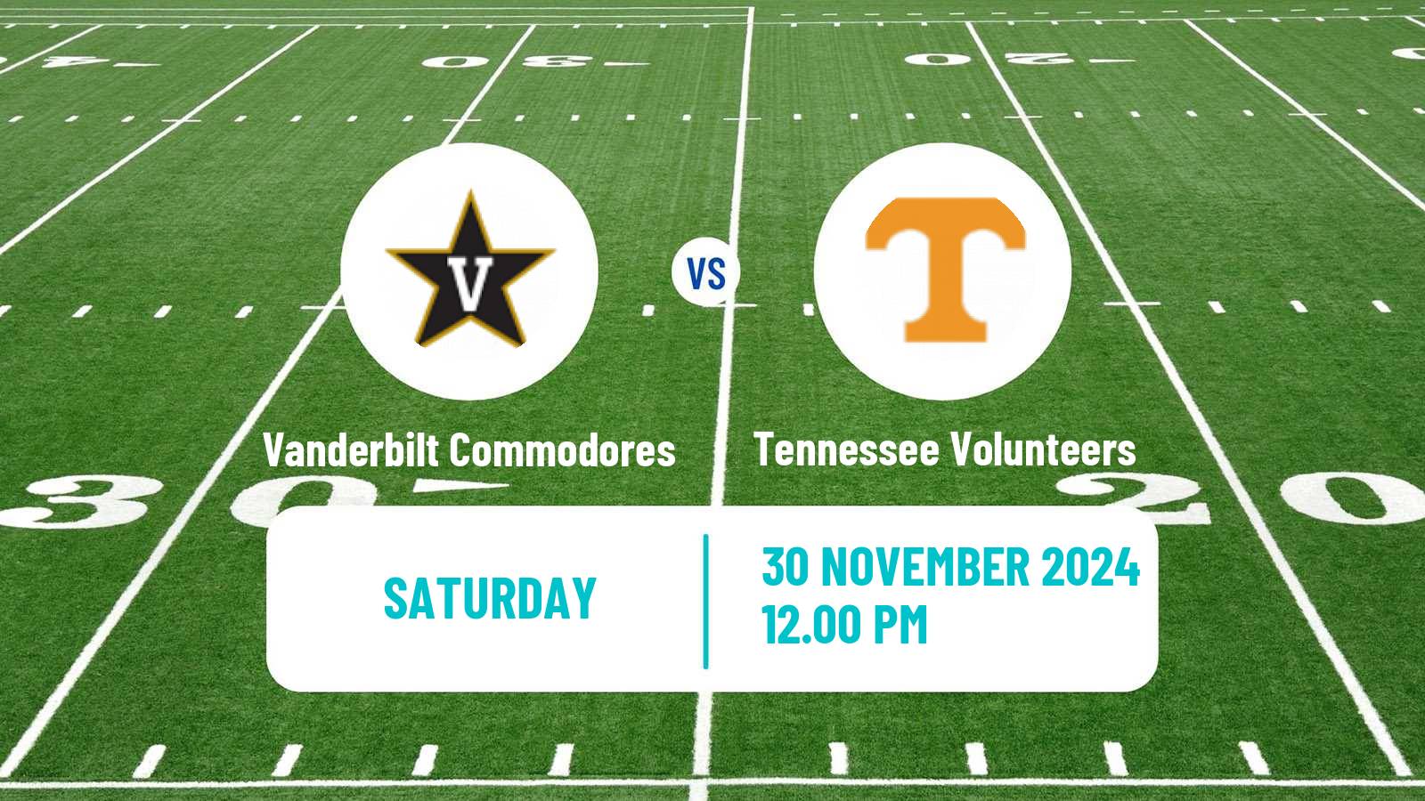 American football NCAA College Football Vanderbilt Commodores - Tennessee Volunteers