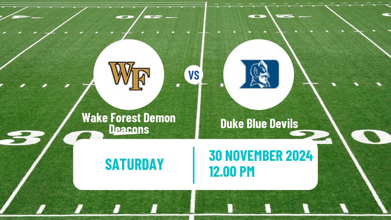 American football NCAA College Football Wake Forest Demon Deacons - Duke Blue Devils