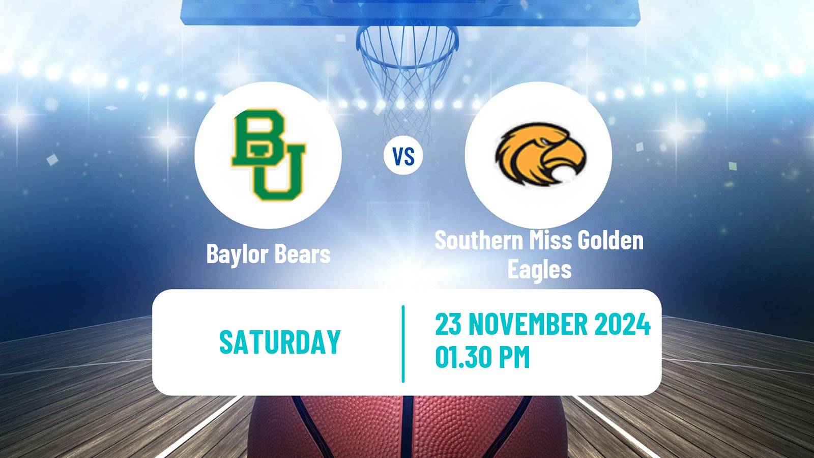 Basketball NCAA College Basketball Women Baylor Bears - Southern Miss Golden Eagles