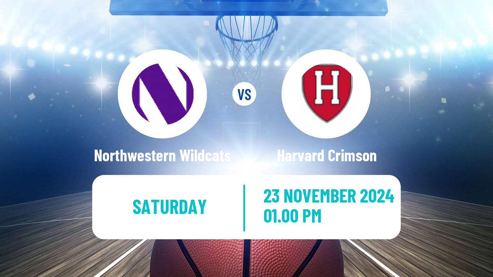 Basketball NCAA College Basketball Women Northwestern Wildcats - Harvard Crimson