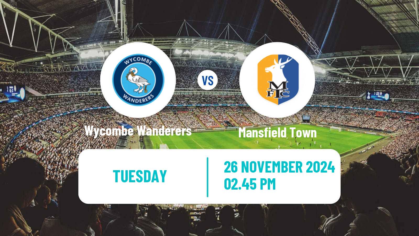 Soccer English League One Wycombe Wanderers - Mansfield Town