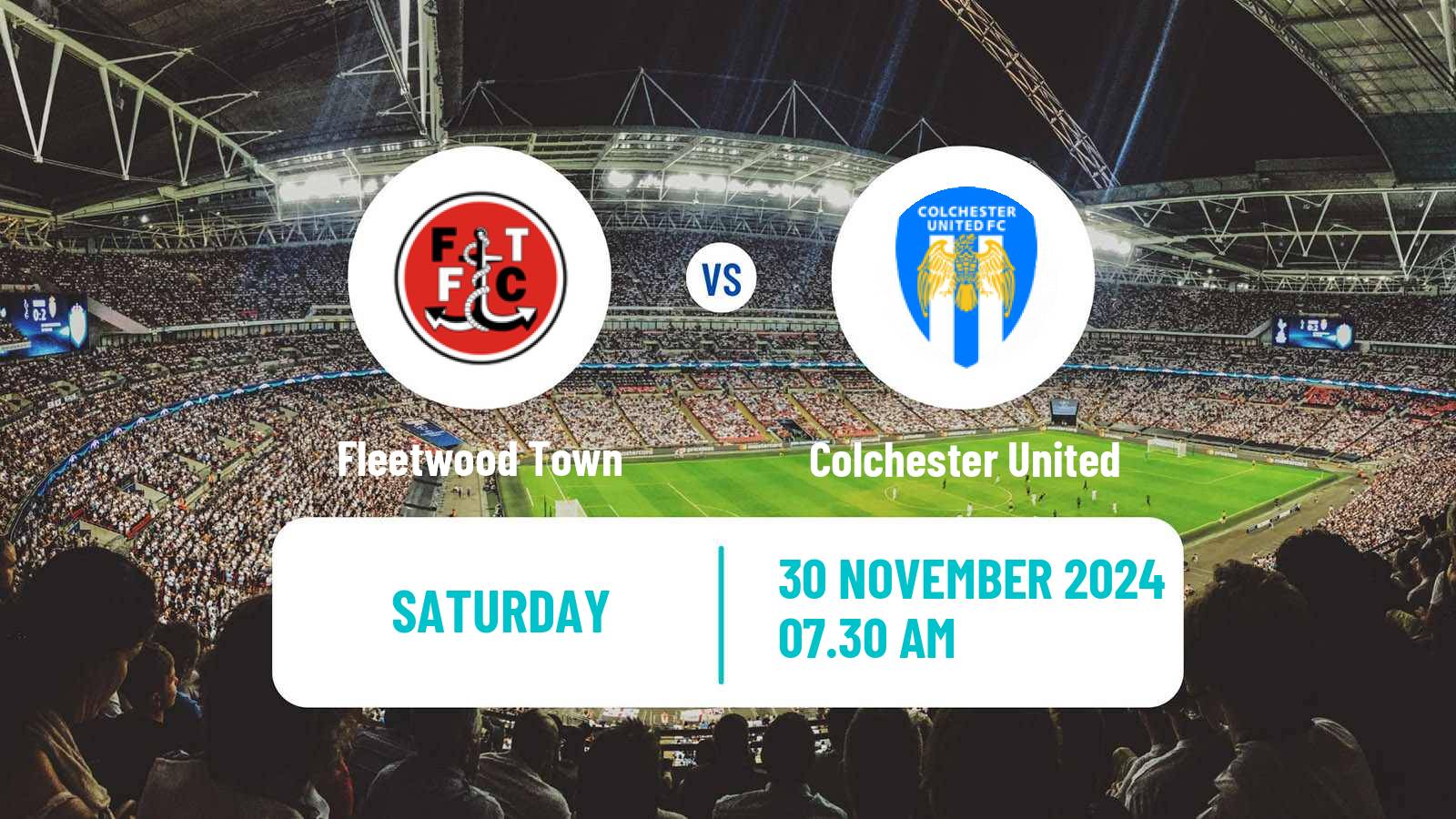 Soccer English League Two Fleetwood Town - Colchester United