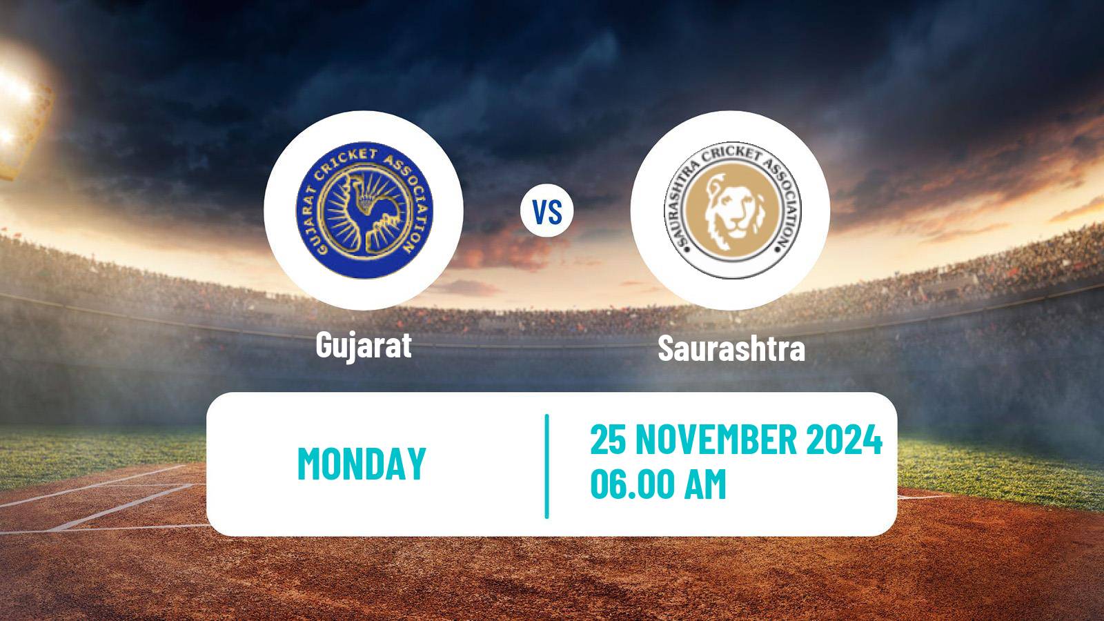 Cricket Syed Mushtaq Ali Trophy Gujarat - Saurashtra