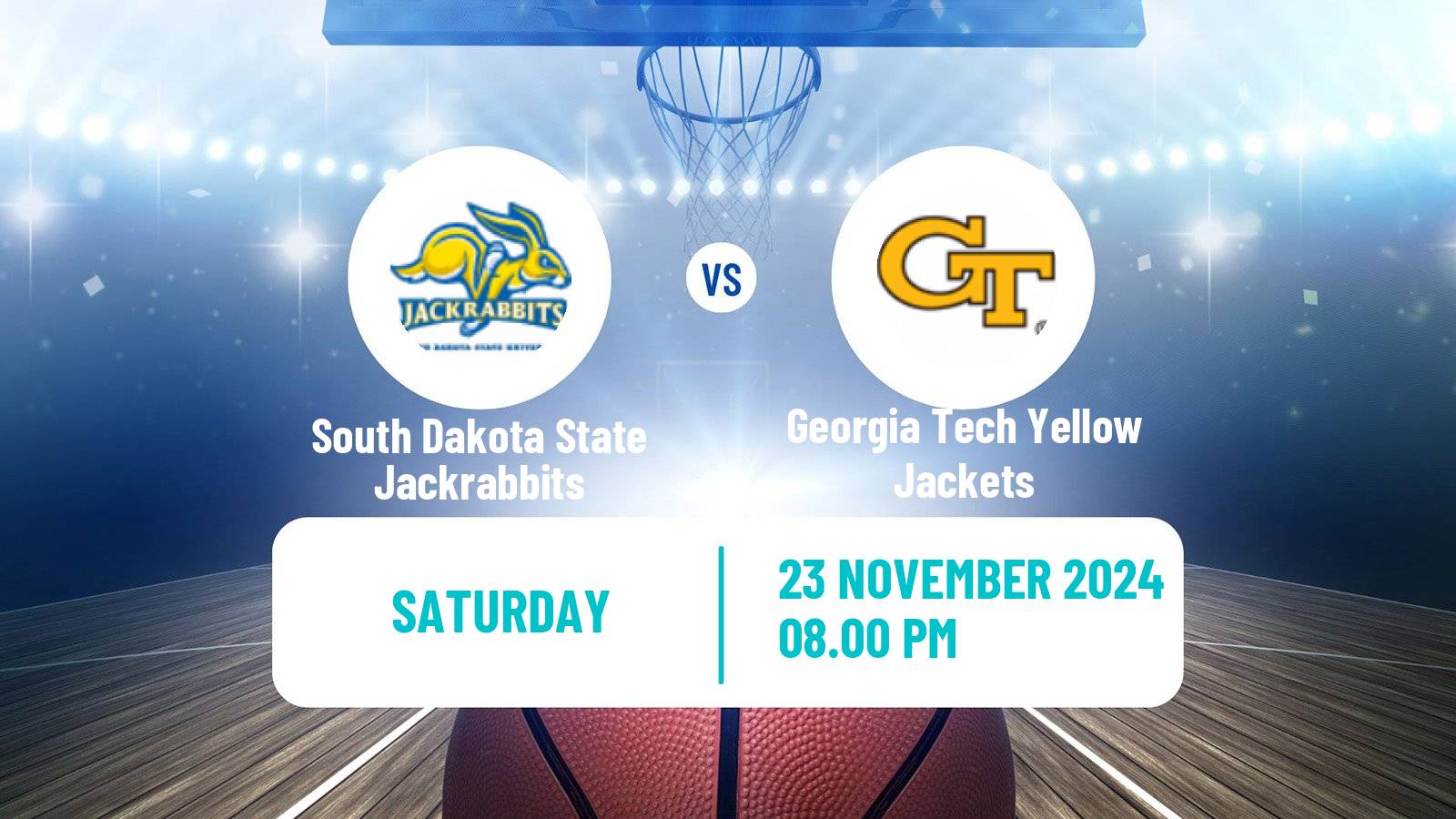 Basketball NCAA College Basketball Women South Dakota State Jackrabbits - Georgia Tech Yellow Jackets