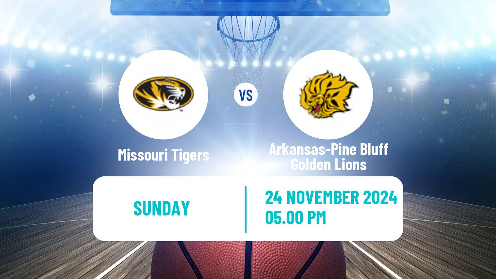 Basketball NCAA College Basketball Missouri Tigers - Arkansas-Pine Bluff Golden Lions