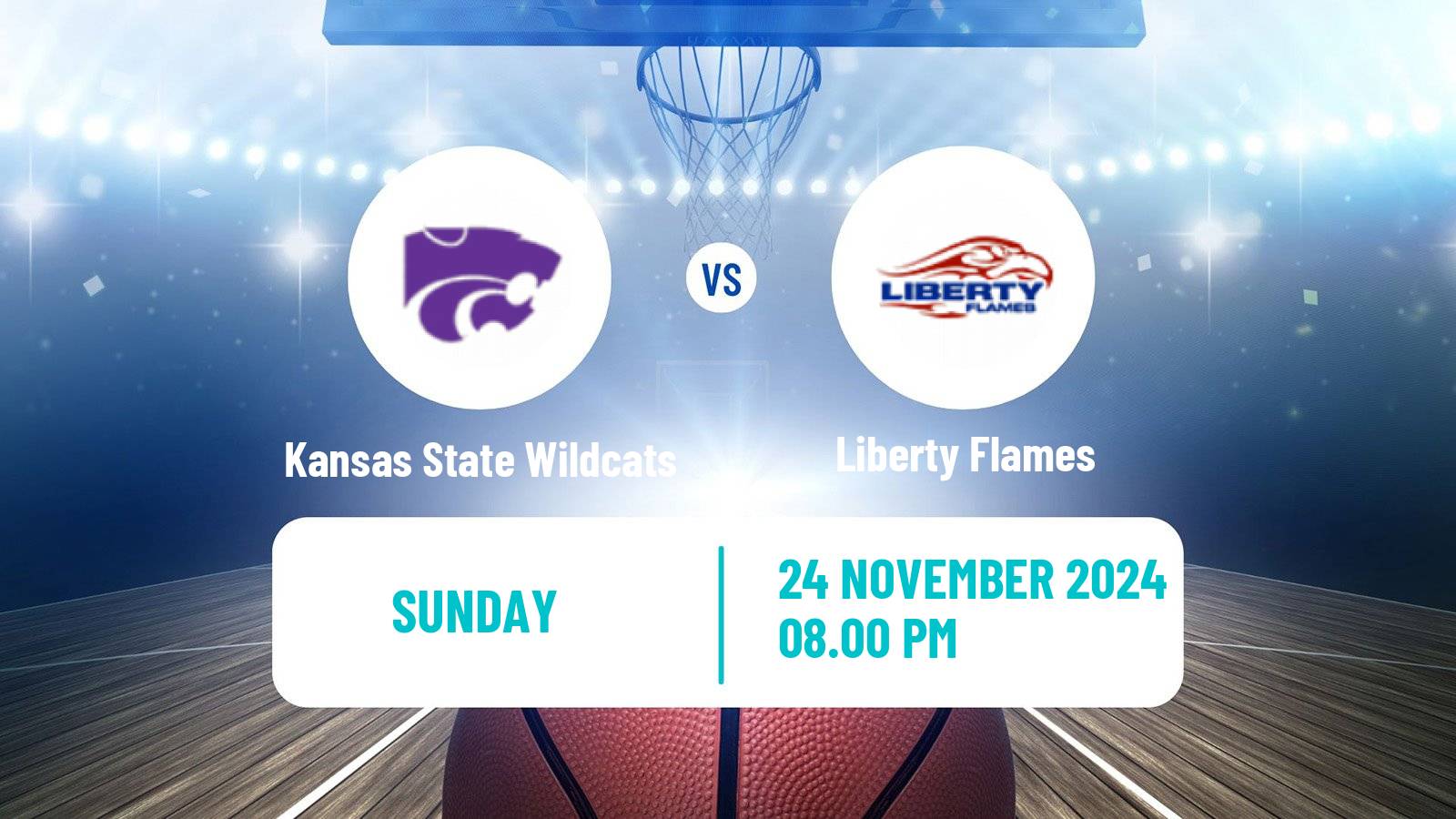 Basketball NCAA College Basketball Kansas State Wildcats - Liberty Flames