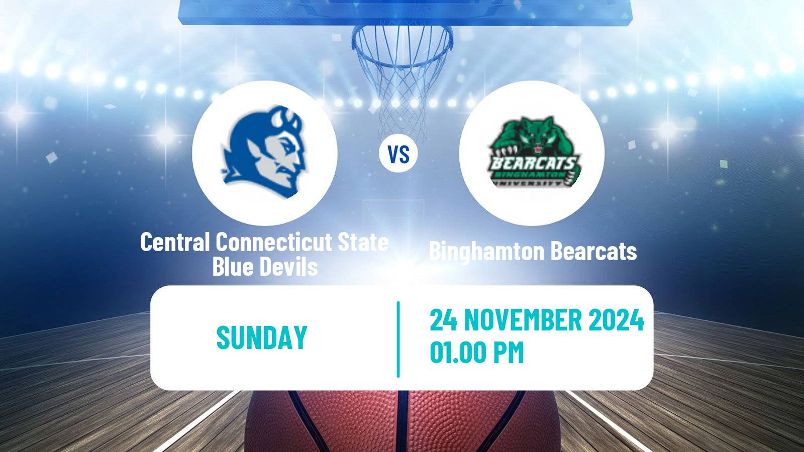 Basketball NCAA College Basketball Central Connecticut State Blue Devils - Binghamton Bearcats