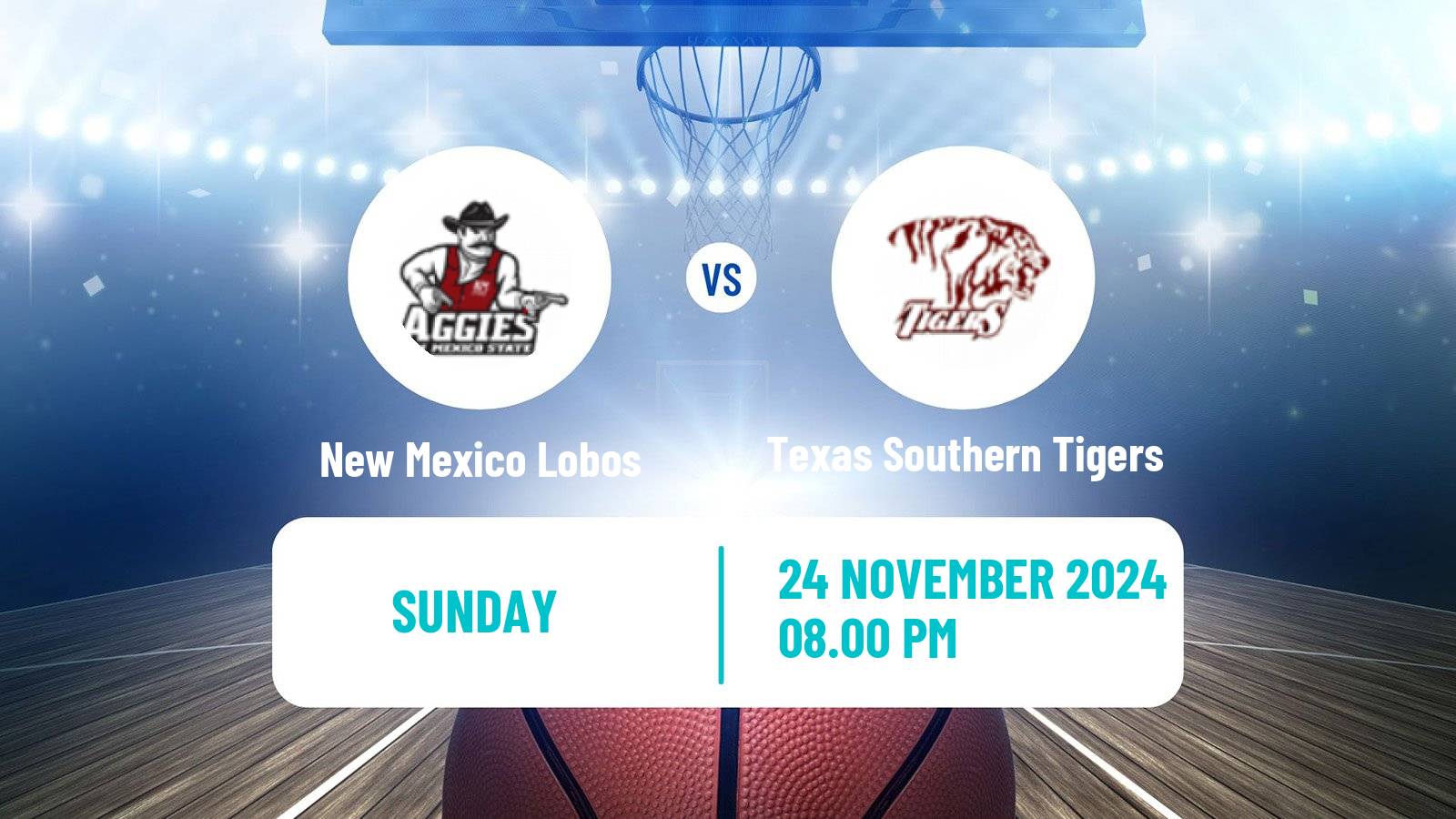 Basketball NCAA College Basketball New Mexico Lobos - Texas Southern Tigers