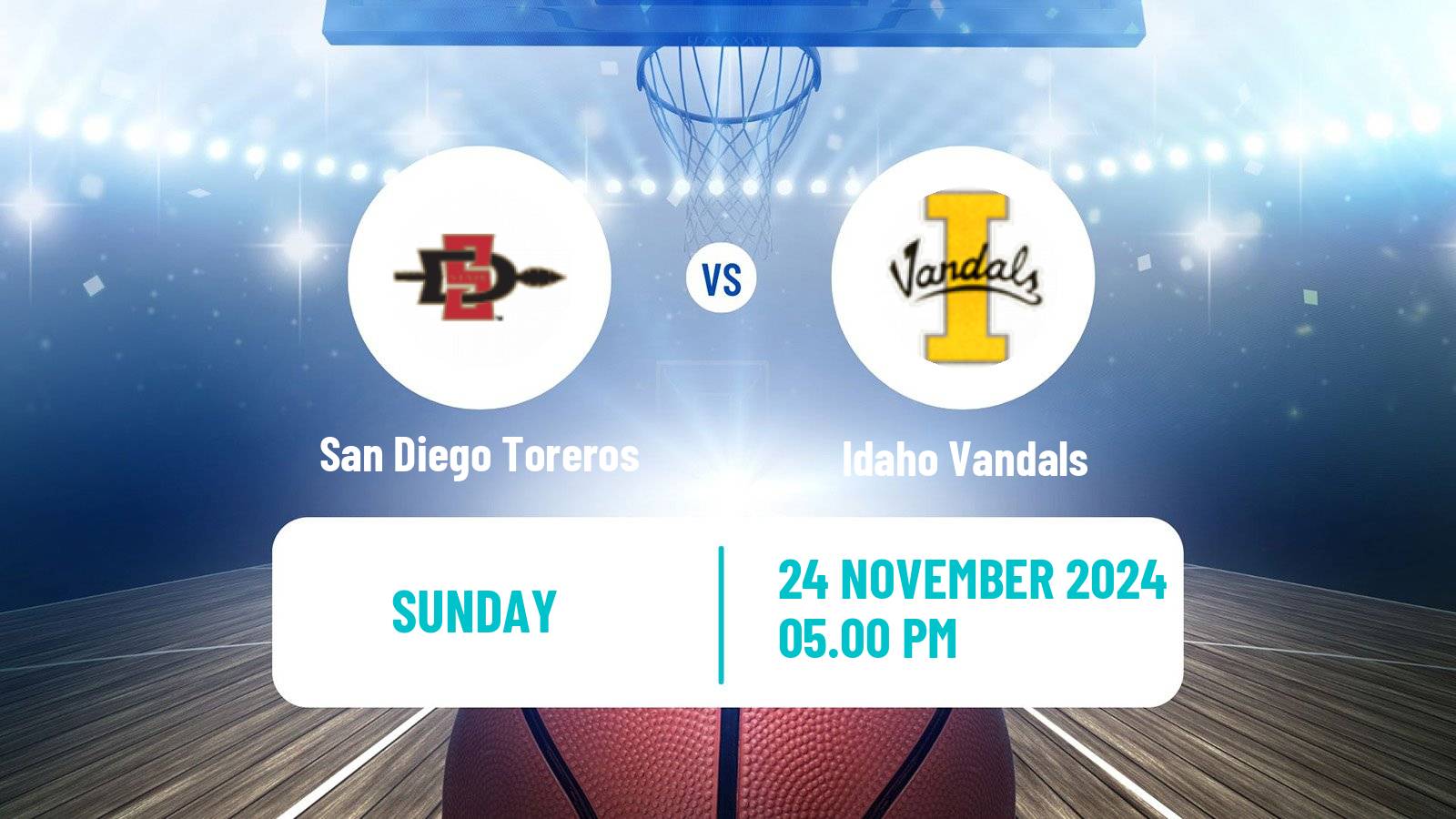 Basketball NCAA College Basketball San Diego Toreros - Idaho Vandals