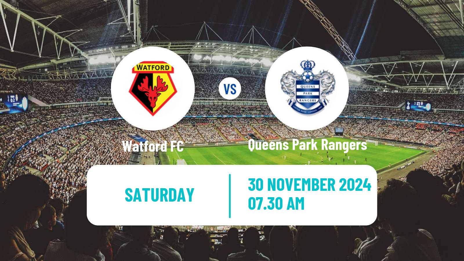 Soccer English League Championship Watford - Queens Park Rangers