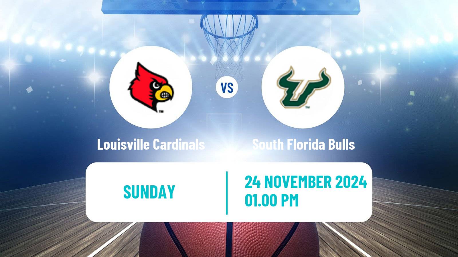 Basketball NCAA College Basketball Women Louisville Cardinals - South Florida Bulls