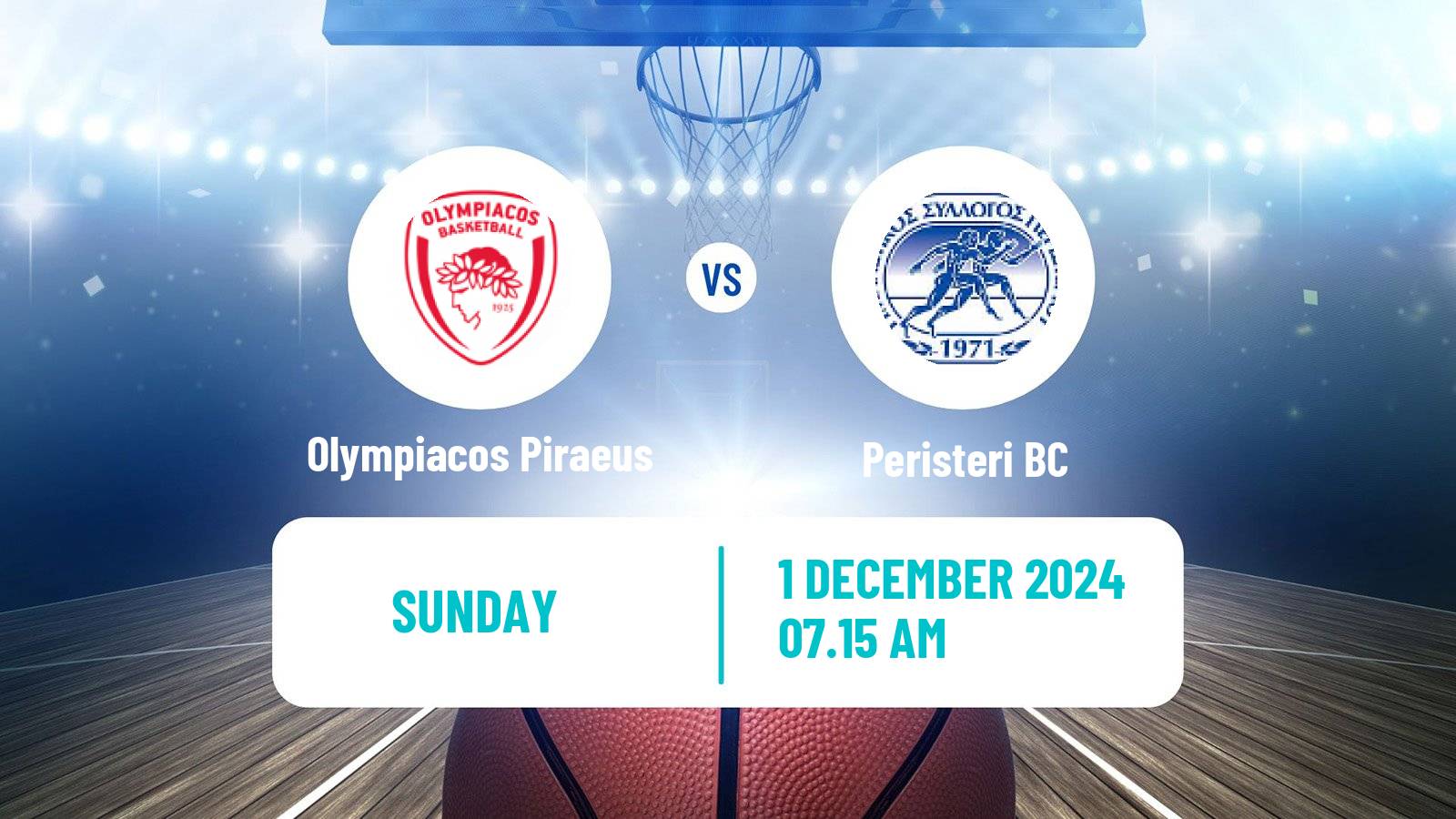 Basketball Greek Basket League A1 Olympiacos Piraeus - Peristeri BC