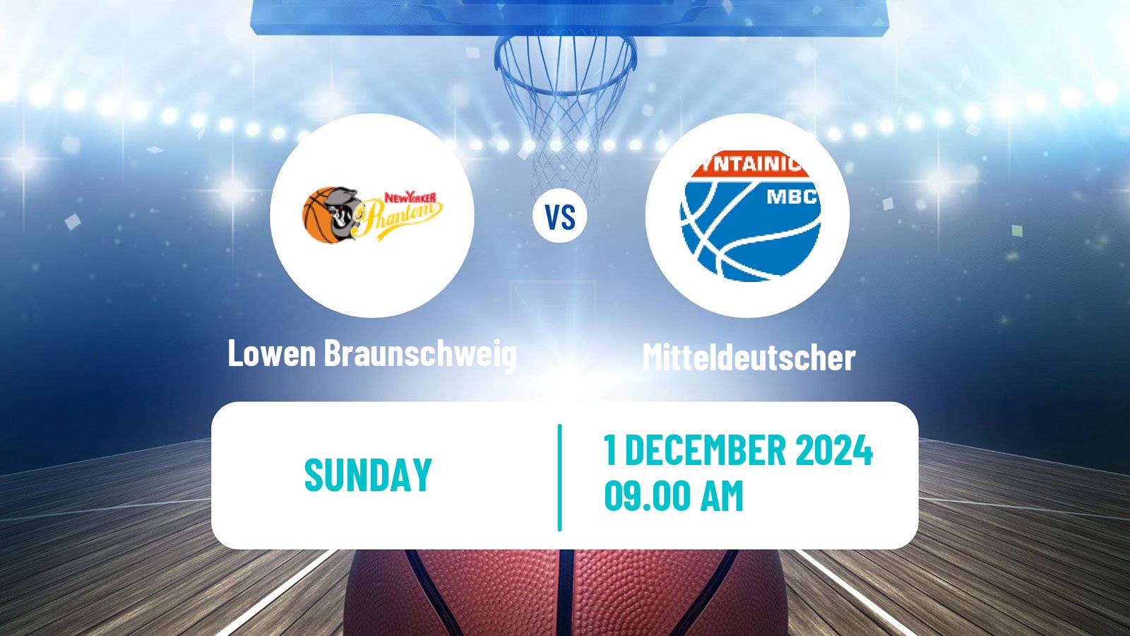 Basketball German BBL Lowen Braunschweig - Mitteldeutscher