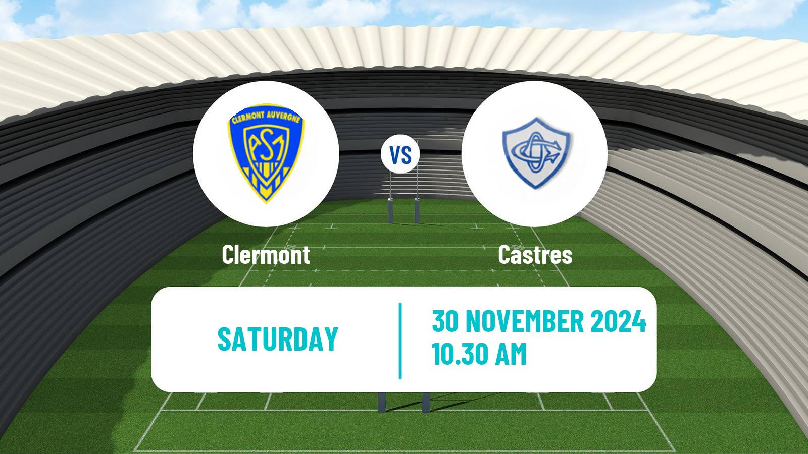 Rugby union French Top 14 Clermont - Castres