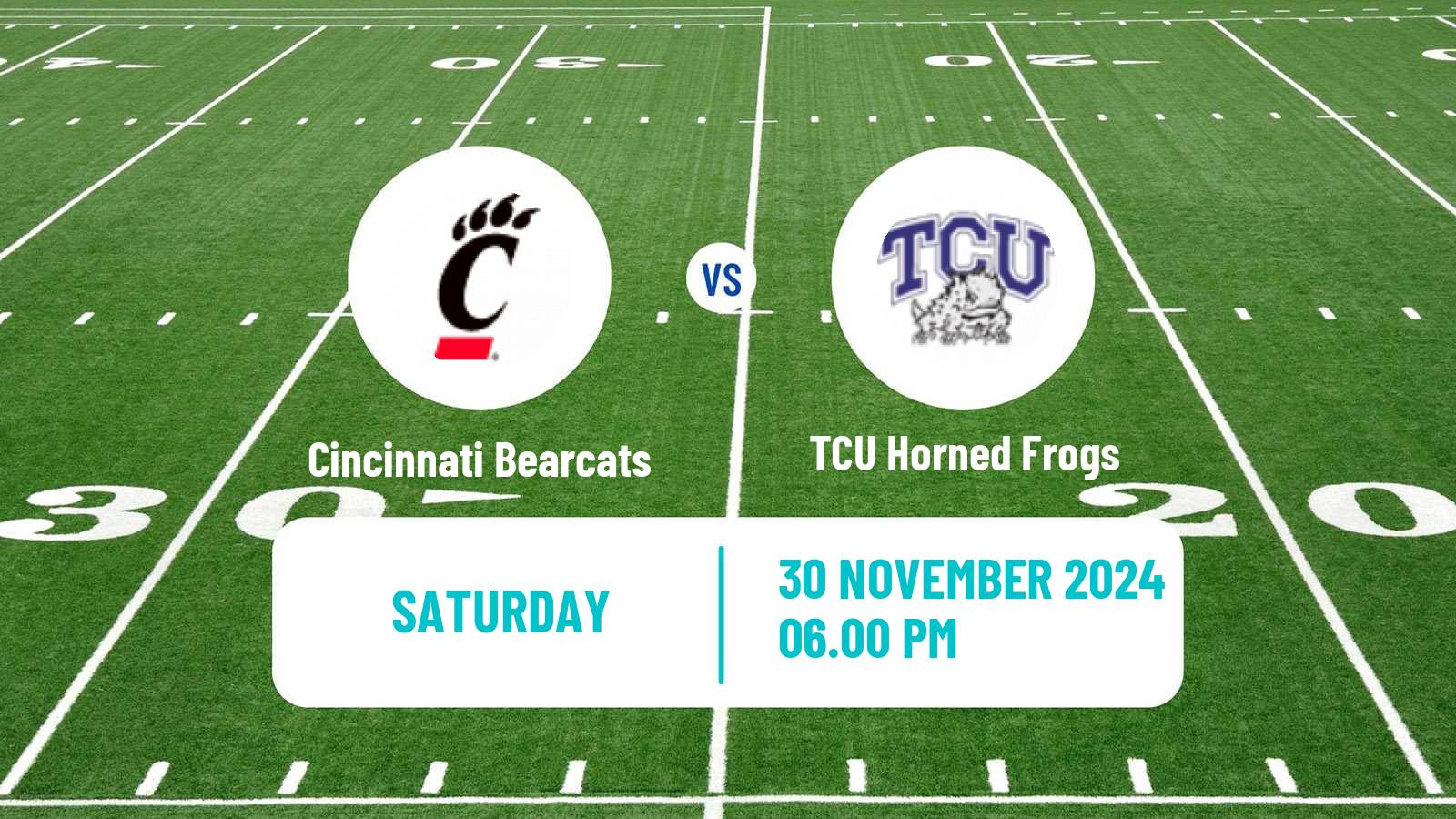 American football NCAA College Football Cincinnati Bearcats - TCU Horned Frogs