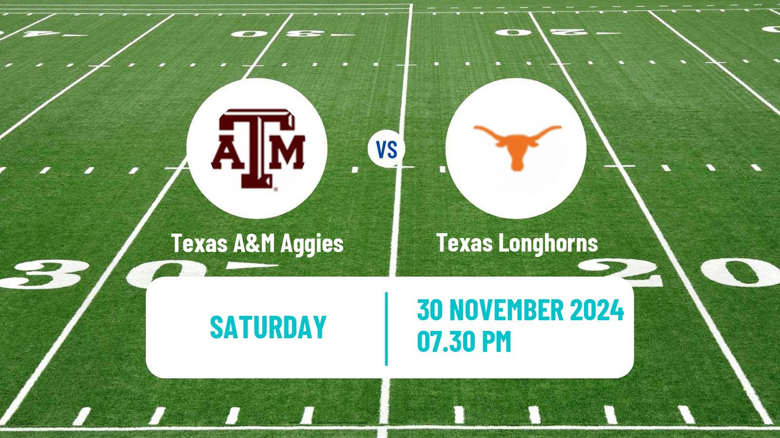 American football NCAA College Football Texas A&M Aggies - Texas Longhorns