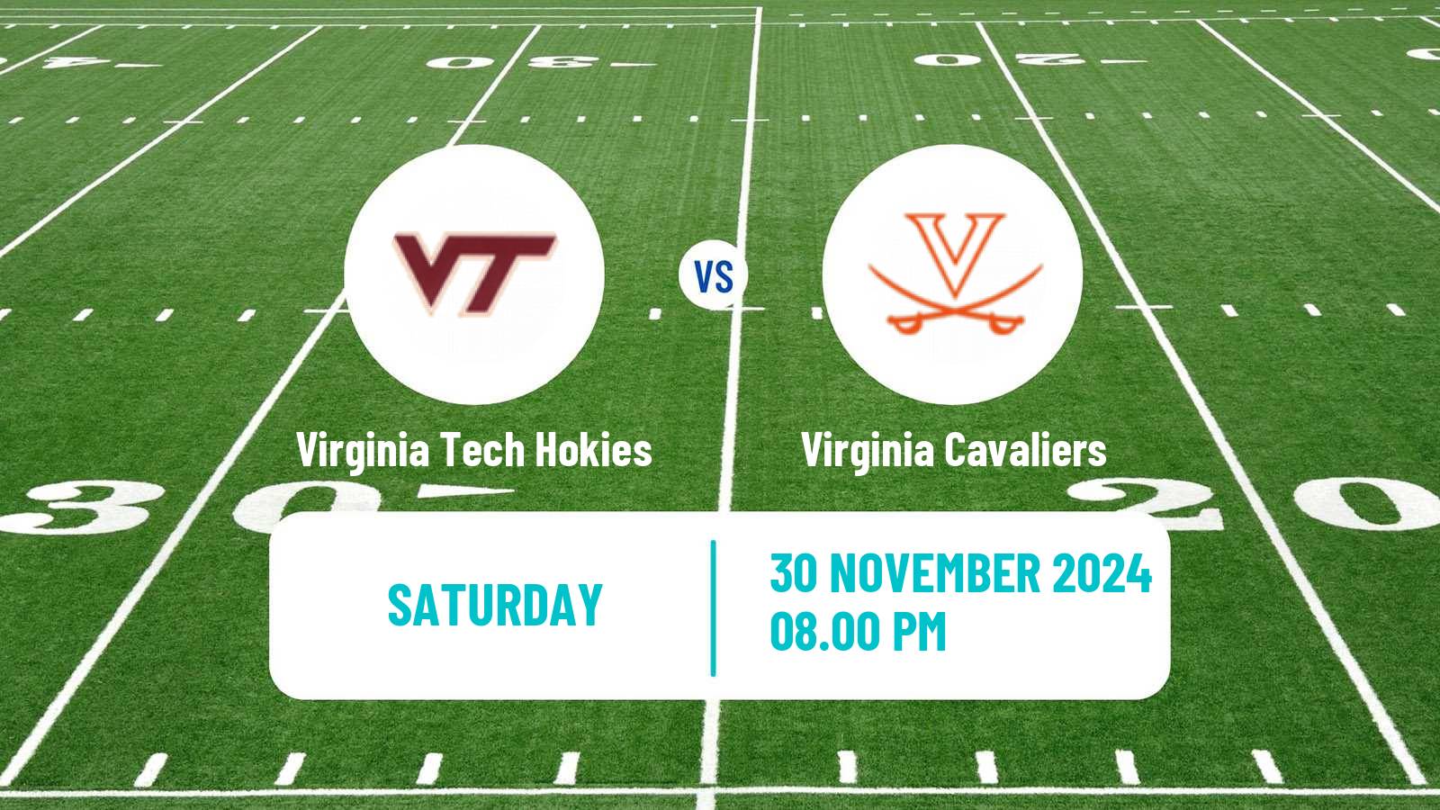 American football NCAA College Football Virginia Tech Hokies - Virginia Cavaliers