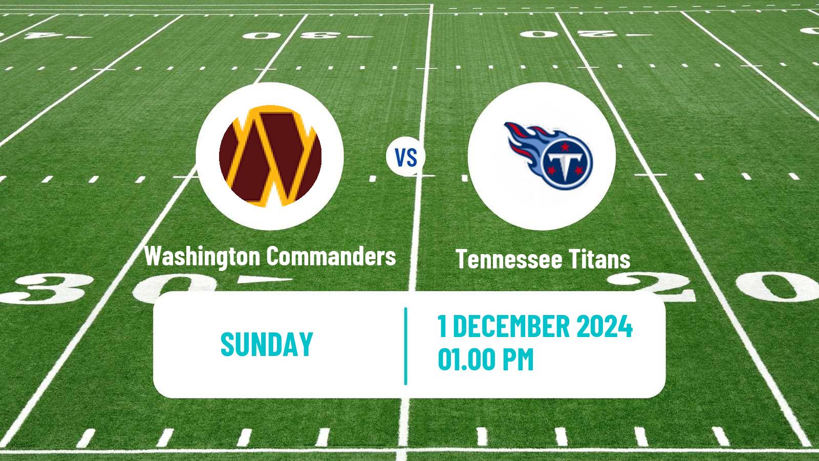 American football NFL Washington Commanders - Tennessee Titans