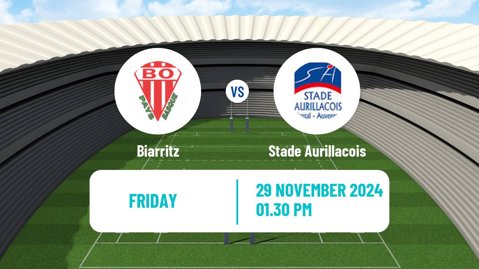 Rugby union French Pro D2 Biarritz - Stade Aurillacois