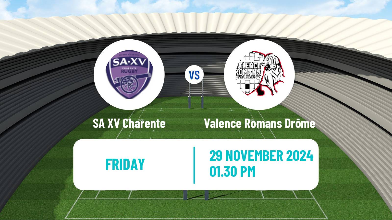 Rugby union French Pro D2 SA XV Charente - Valence Romans Drôme