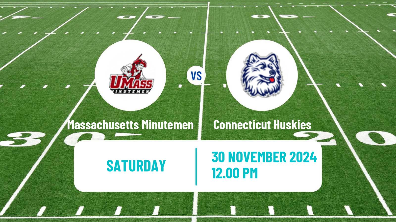 American football NCAA College Football Massachusetts Minutemen - Connecticut Huskies