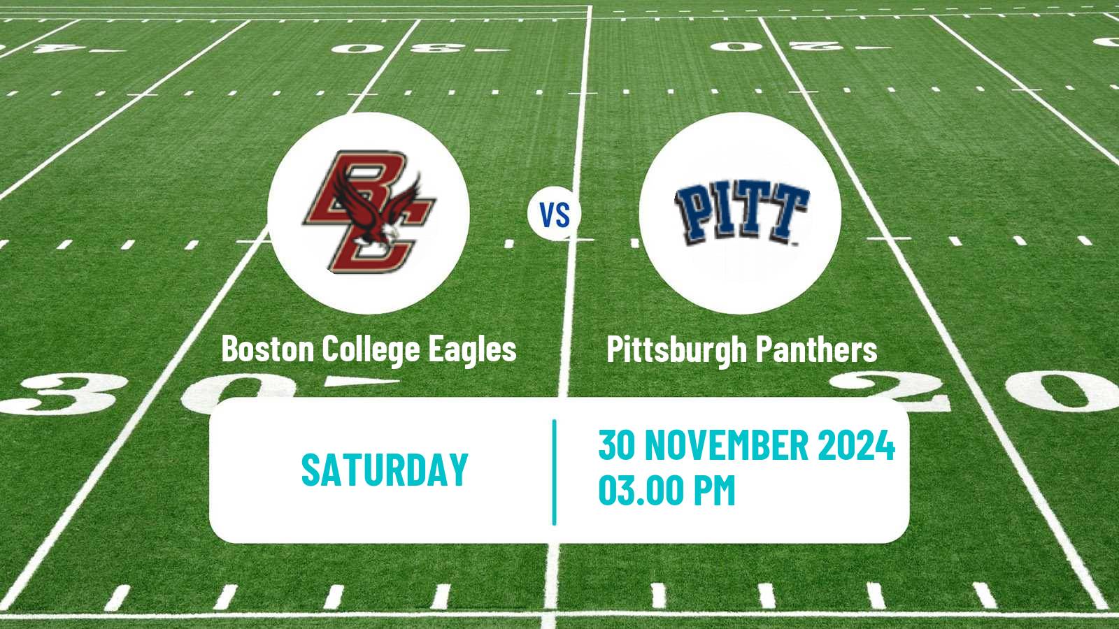 American football NCAA College Football Boston College Eagles - Pittsburgh Panthers