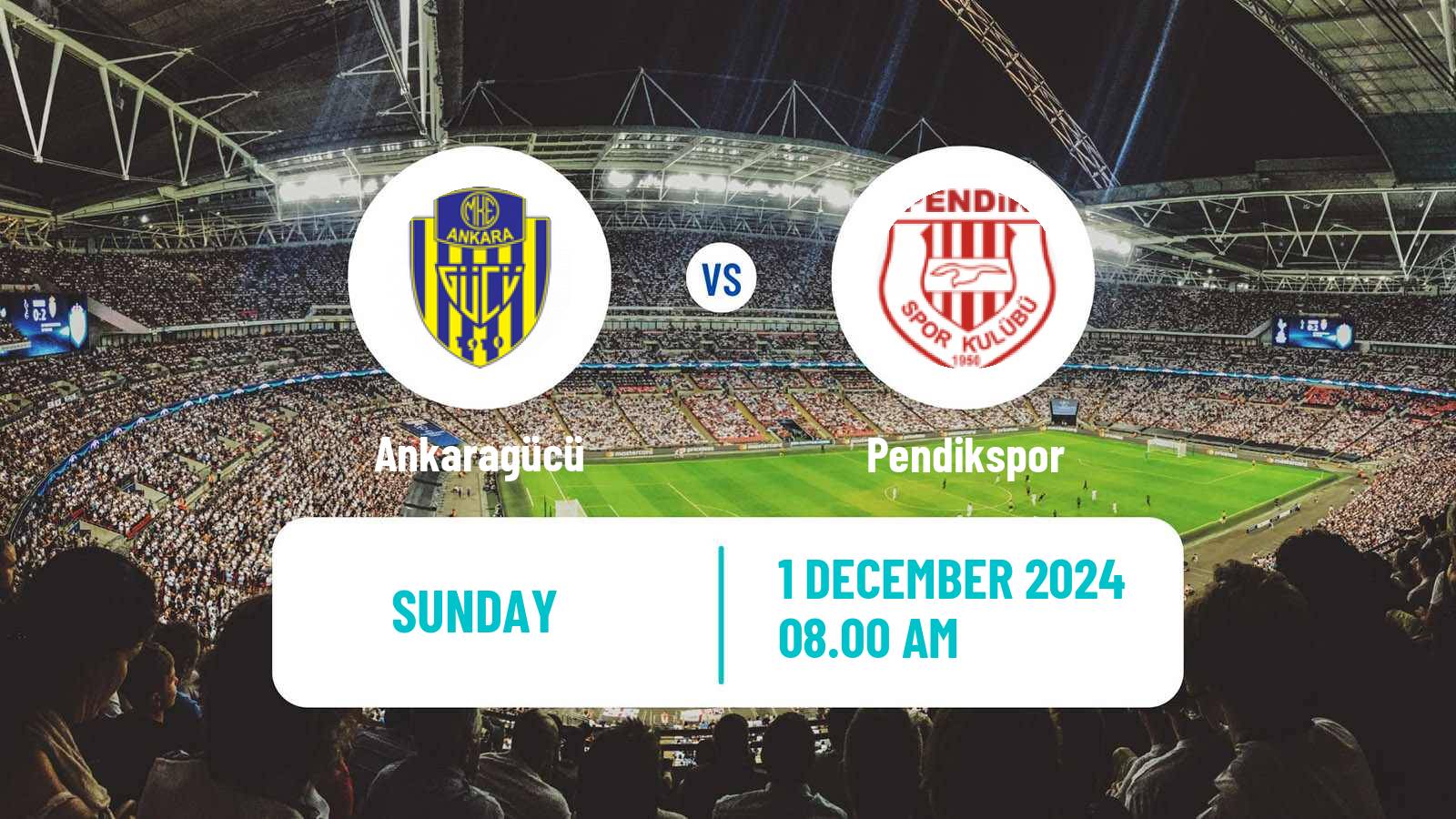 Soccer Turkish First League Ankaragücü - Pendikspor