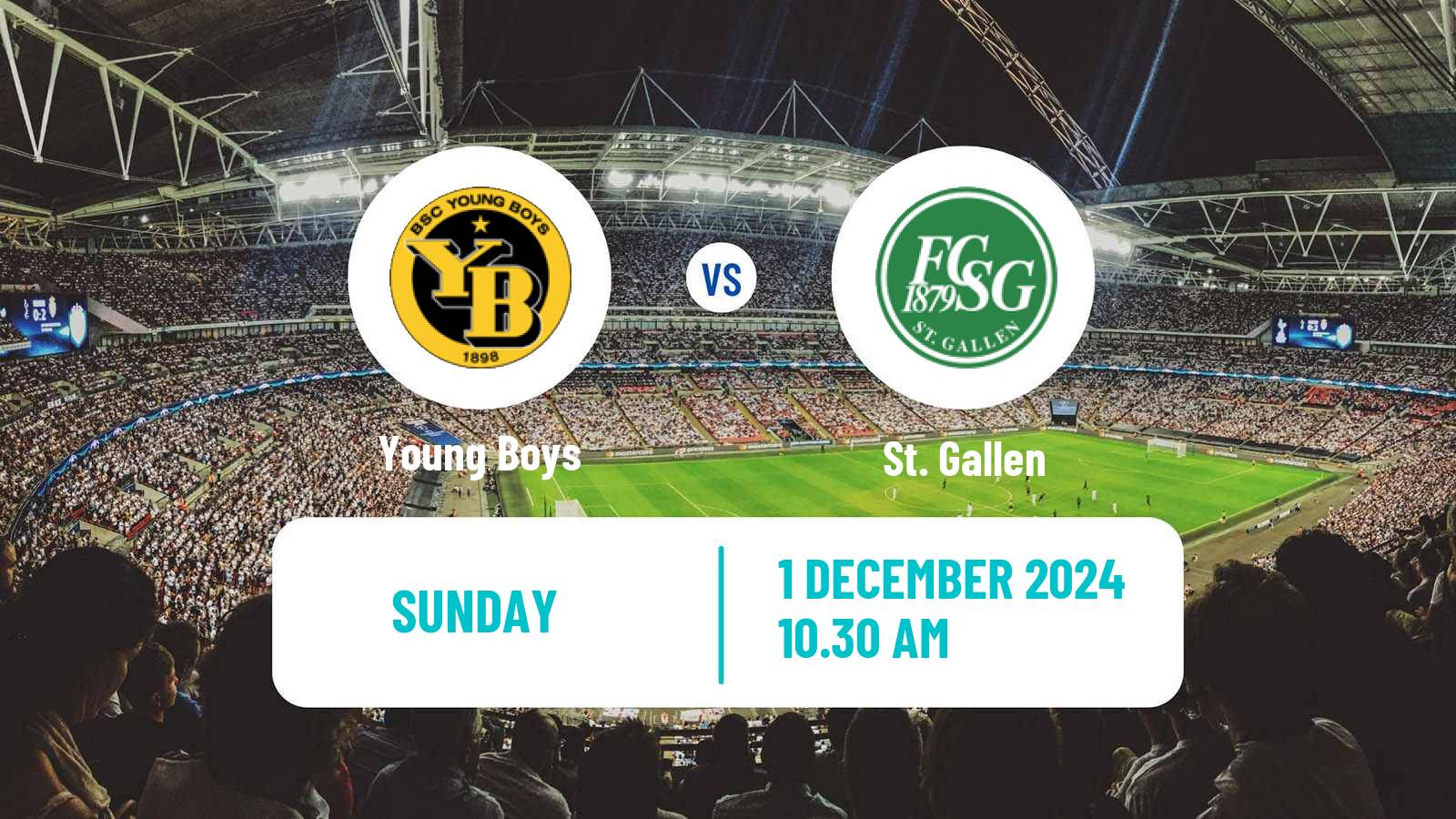 Soccer Swiss Super League Young Boys - St. Gallen