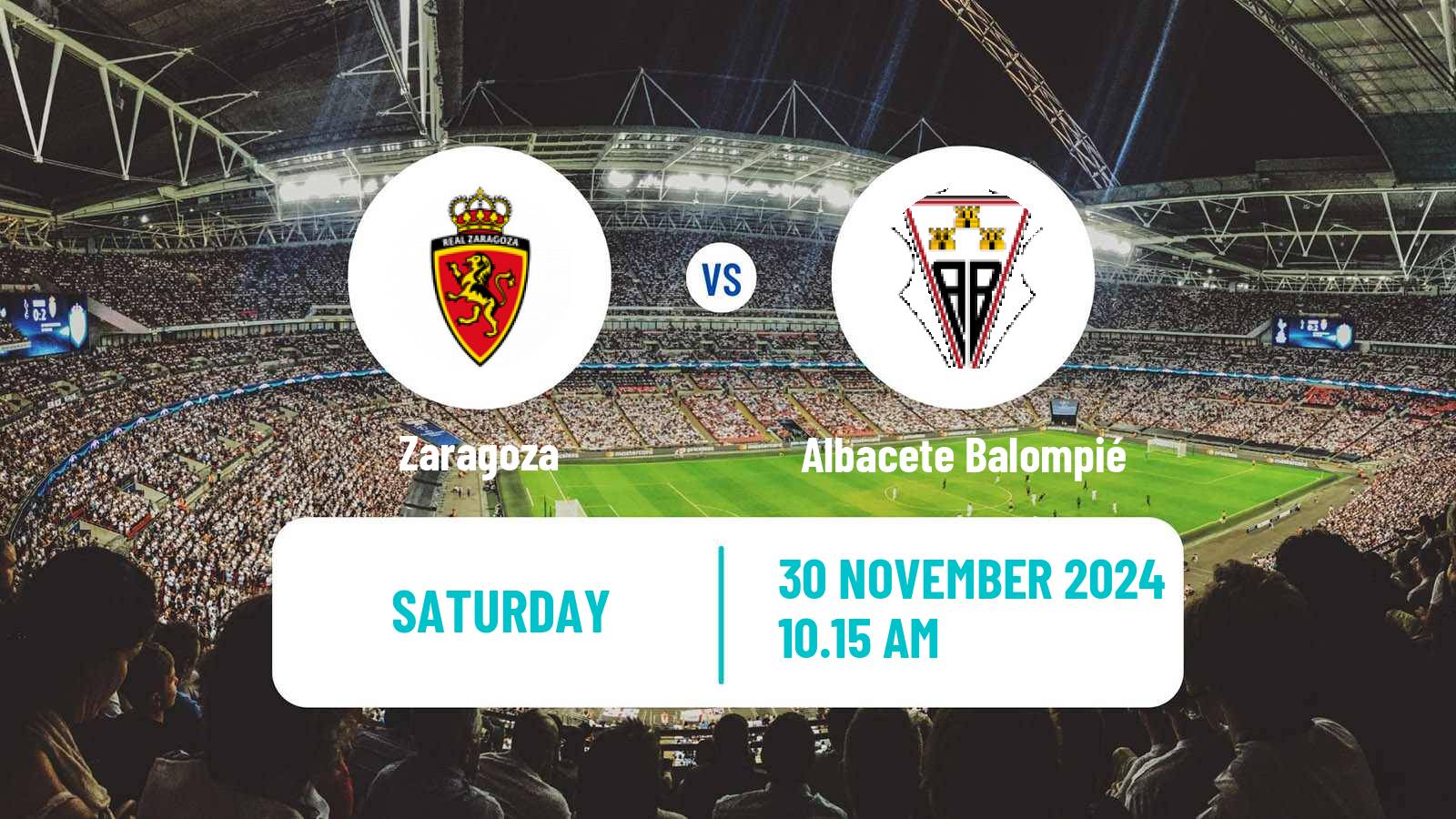 Soccer Spanish LaLiga2 Zaragoza - Albacete Balompié