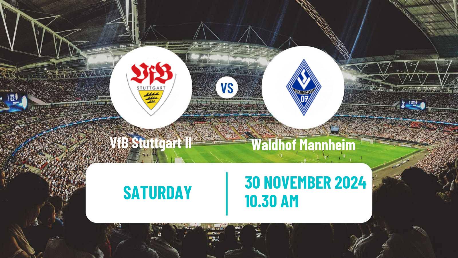 Soccer German 3 Bundesliga VfB Stuttgart II - Waldhof Mannheim