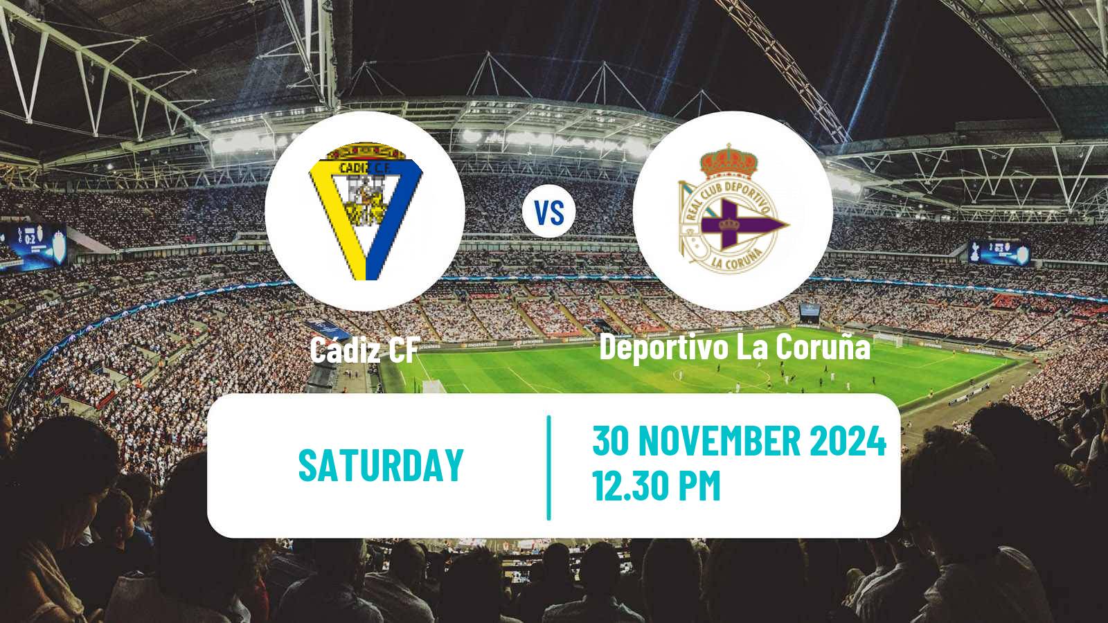 Soccer Spanish LaLiga2 Cádiz - Deportivo La Coruña