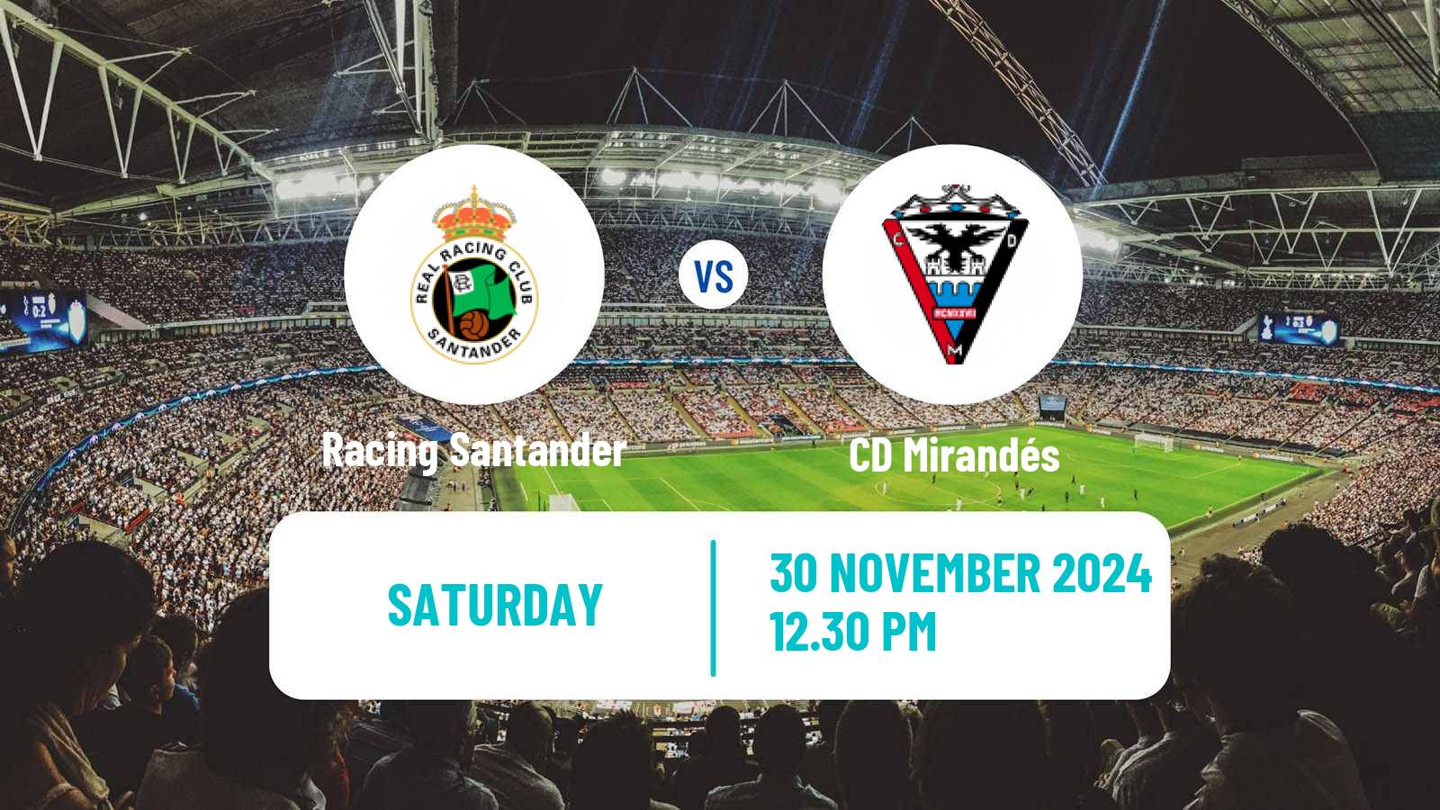 Soccer Spanish LaLiga2 Racing Santander - Mirandés