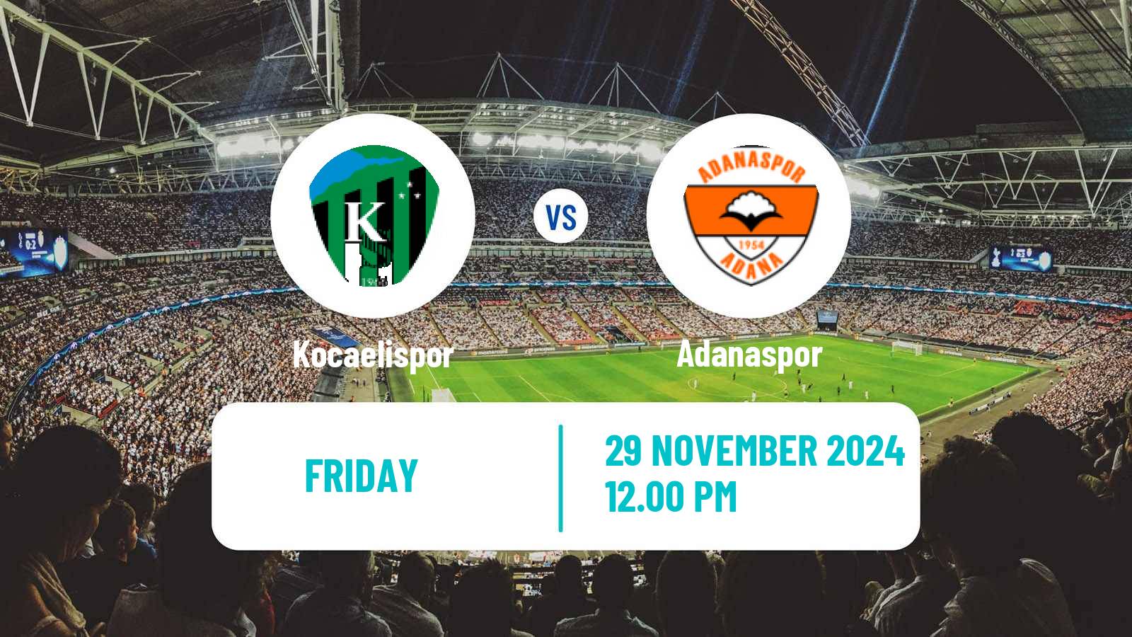 Soccer Turkish First League Kocaelispor - Adanaspor