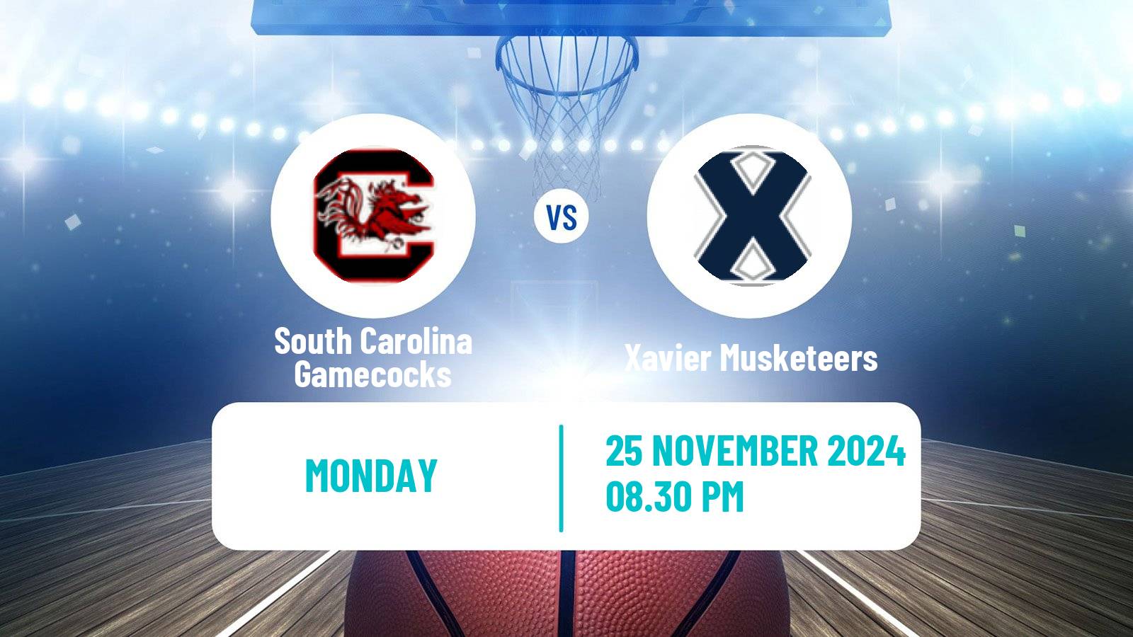 Basketball NCAA College Basketball South Carolina Gamecocks - Xavier Musketeers