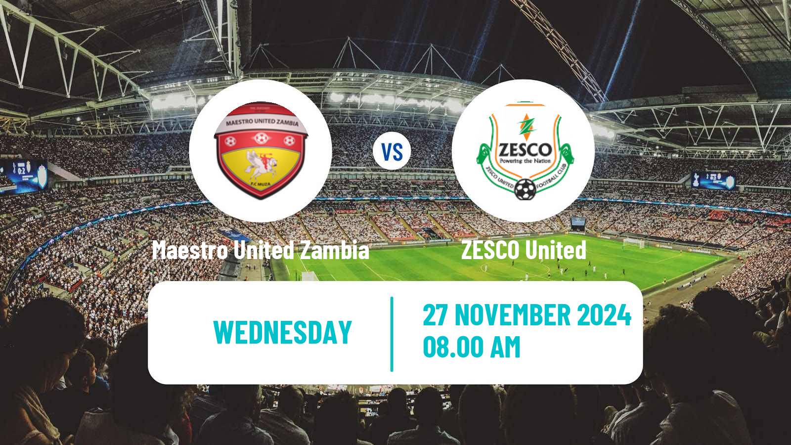 Soccer Zambian Premier League Maestro United Zambia - ZESCO United