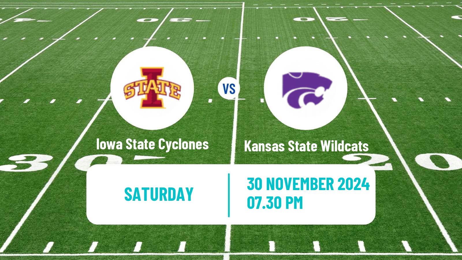 American football NCAA College Football Iowa State Cyclones - Kansas State Wildcats