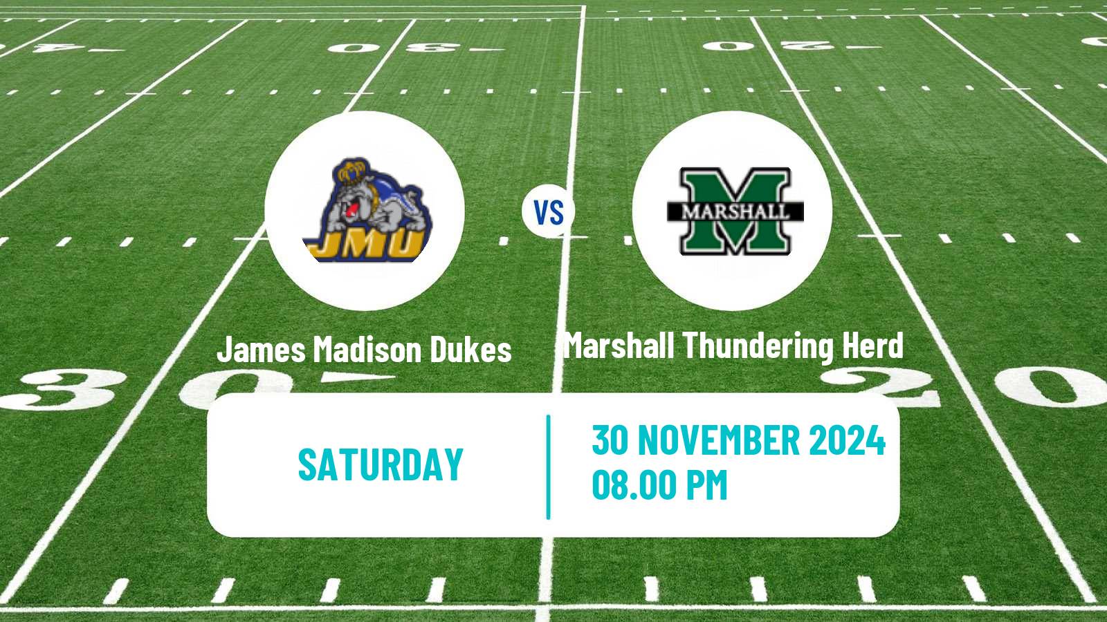 American football NCAA College Football James Madison Dukes - Marshall Thundering Herd