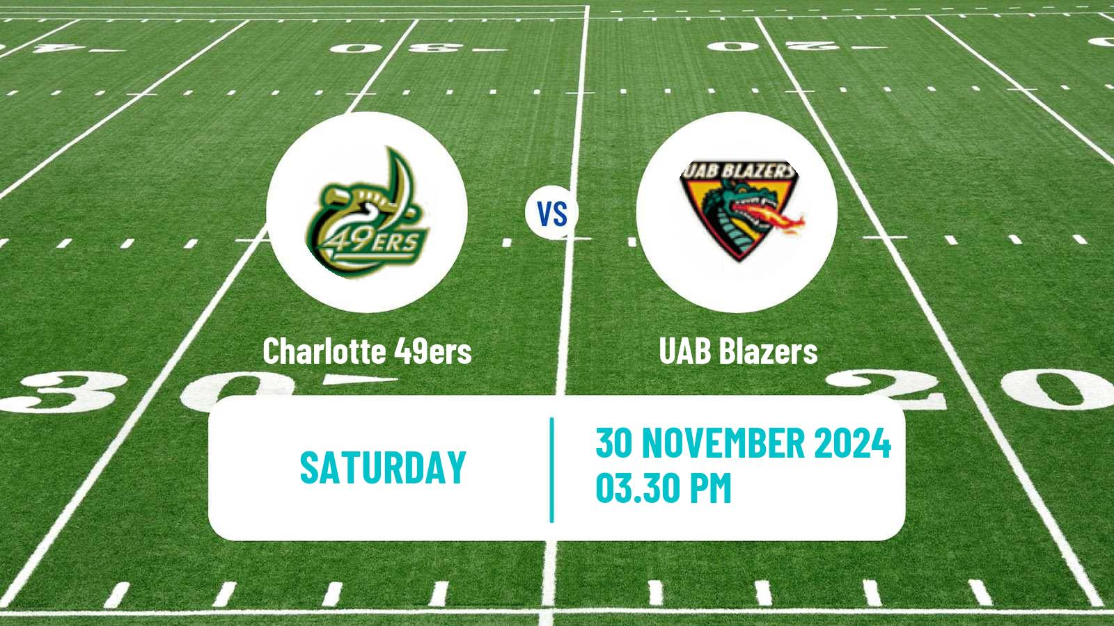 American football NCAA College Football Charlotte 49ers - UAB Blazers