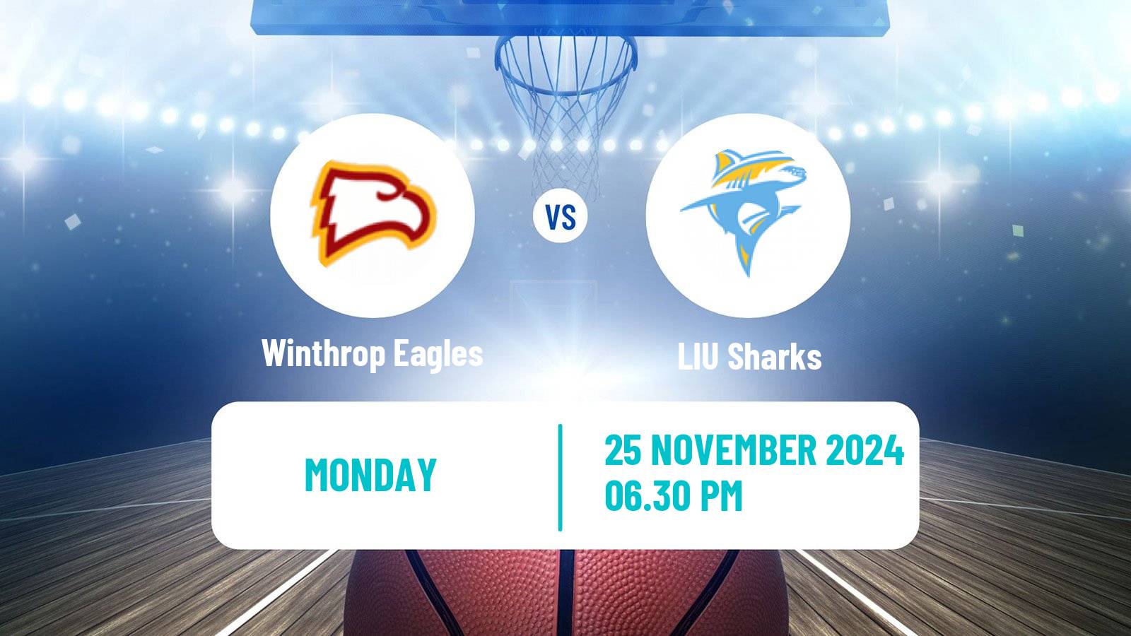 Basketball NCAA College Basketball Winthrop Eagles - LIU Sharks