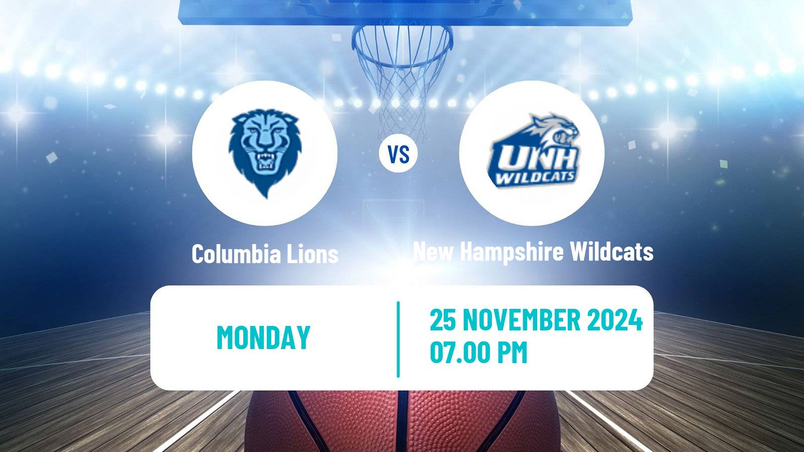 Basketball NCAA College Basketball Columbia Lions - New Hampshire Wildcats