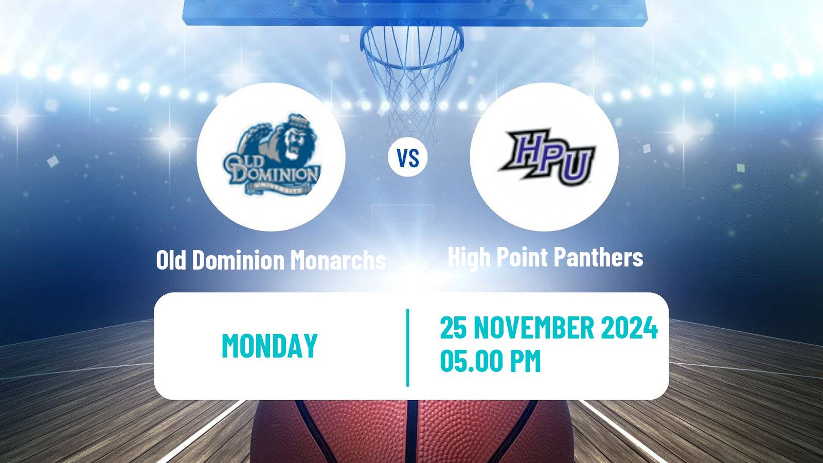 Basketball NCAA College Basketball Old Dominion Monarchs - High Point Panthers