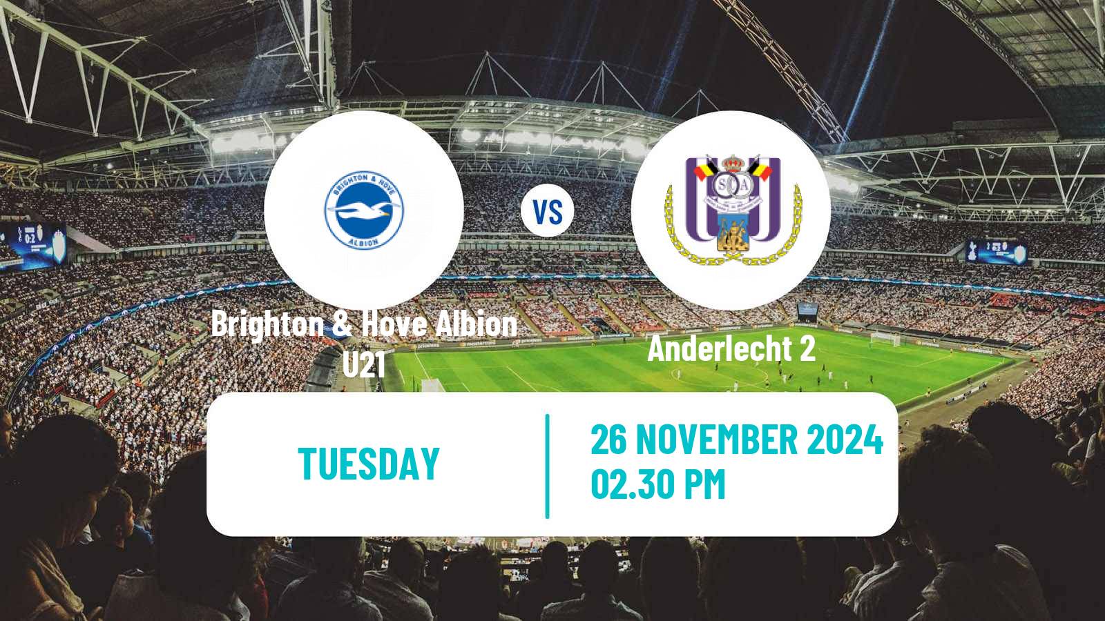 Soccer English Premier League International Cup Brighton & Hove Albion U21 - Anderlecht 2