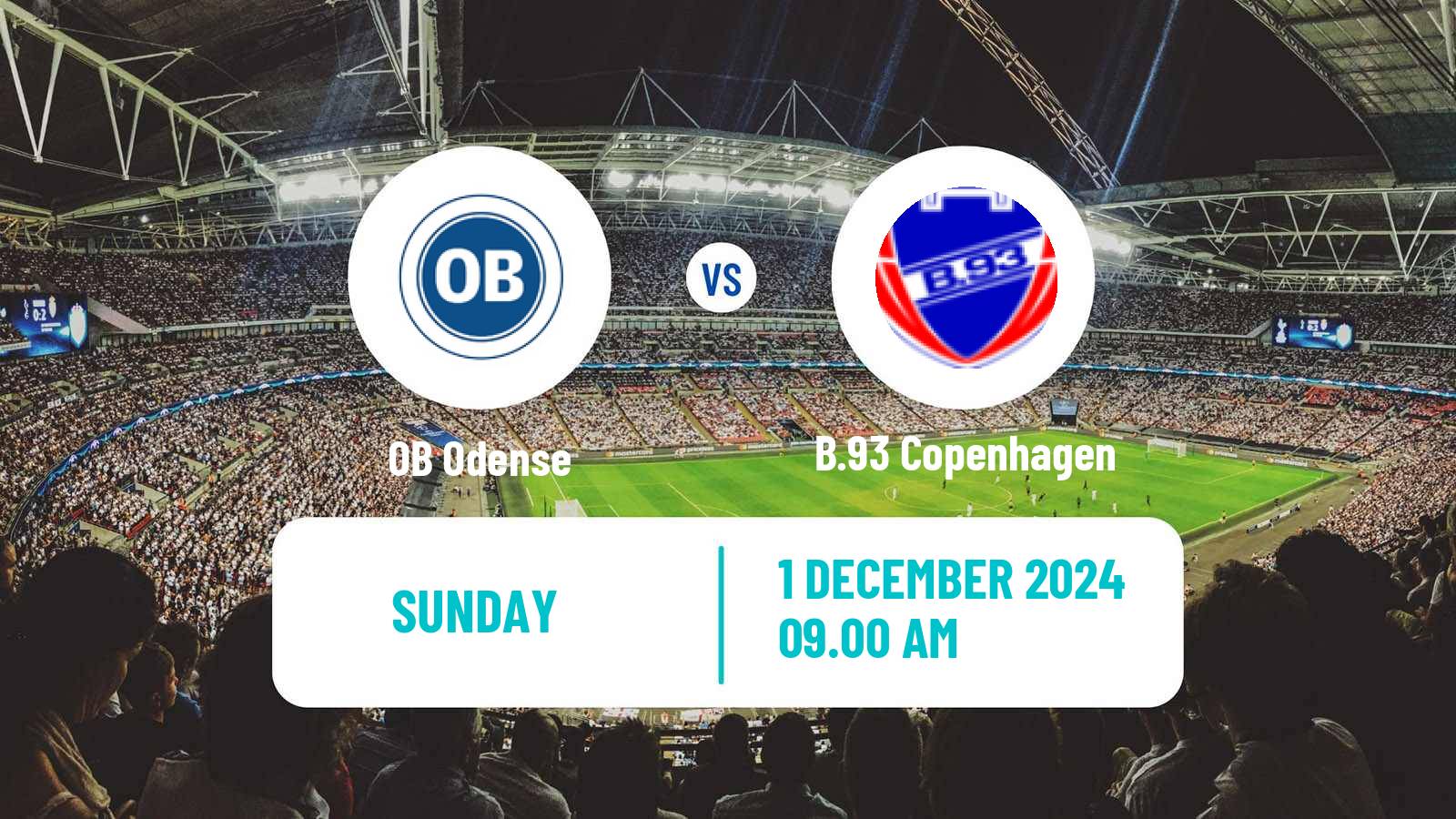 Soccer Danish 1 Division OB Odense - B.93 Copenhagen