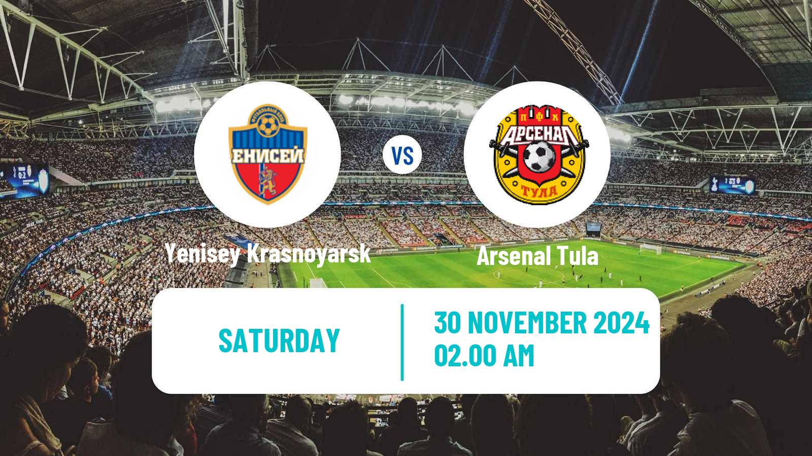 Soccer Russian FNL Yenisey Krasnoyarsk - Arsenal Tula