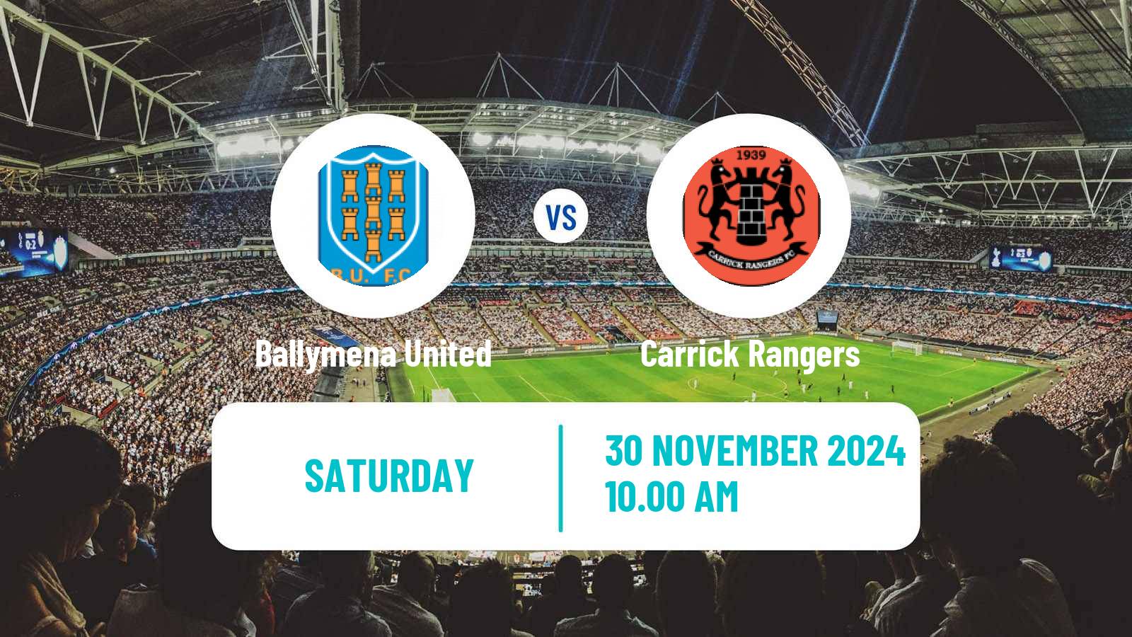 Soccer Northern Irish Premiership Ballymena United - Carrick Rangers