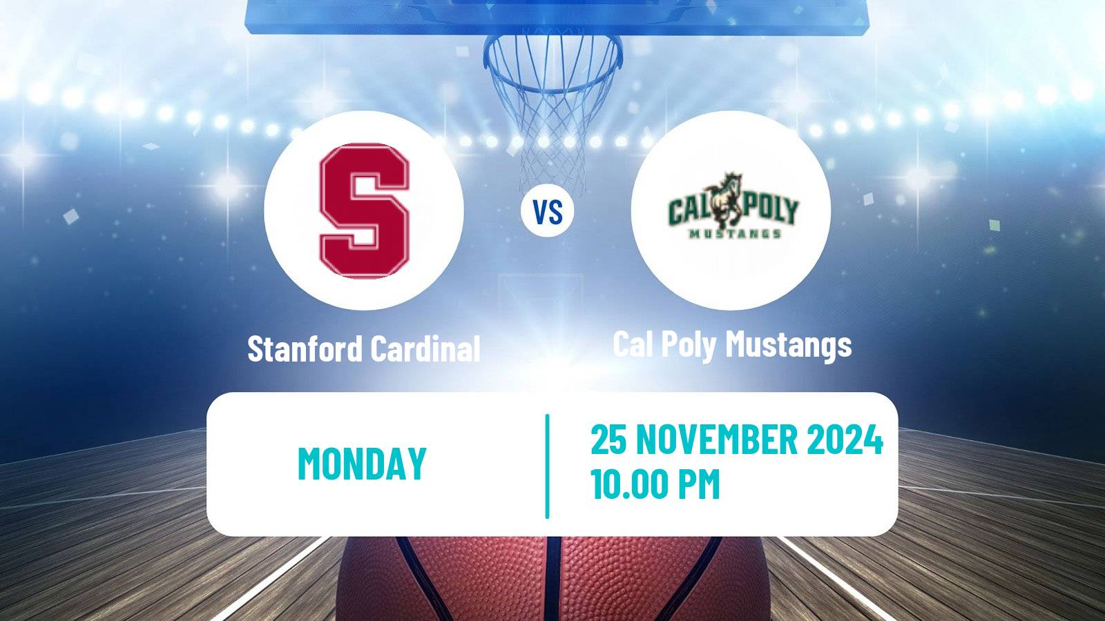 Basketball NCAA College Basketball Women Stanford Cardinal - Cal Poly Mustangs