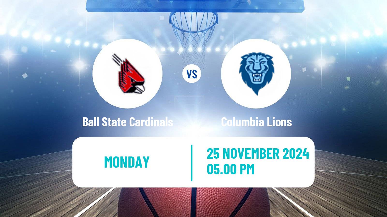 Basketball NCAA College Basketball Women Ball State Cardinals - Columbia Lions